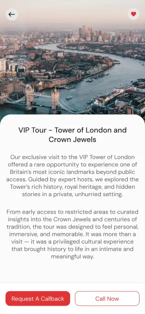 Revamped tour detail page with rating, duration, group size, and a clear order action