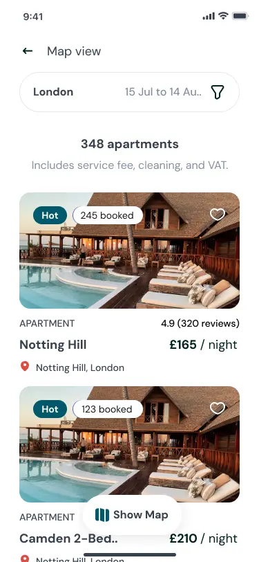 Search wizard step asking who is going and what they need
